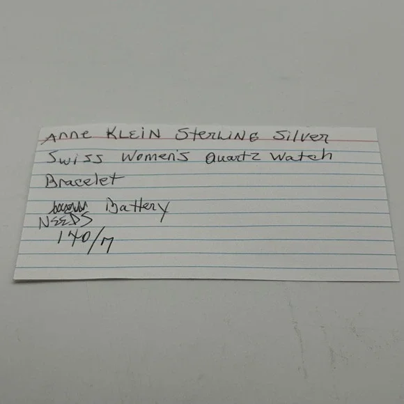 Anne Klein Sterling Silver Swiss Quartz Watch Rope Bracelet Needs Battery - Picture 2 of 9